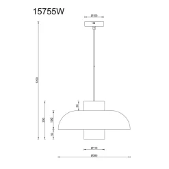 Lowe pendellampe, mat hvid, Ø 38 cm, metal