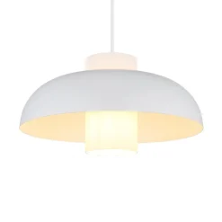 Lowe pendellampe, mat hvid, Ø 38 cm, metal