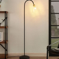 Lucande Anjita gulvlampe, glasskærm