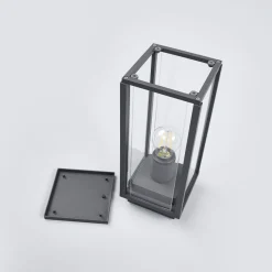 Lucande Annalea sokkellampe, 35 cm, antracit, IP54