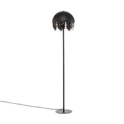 Lucande Aparas gulvlampe, bladlook, sort-guld