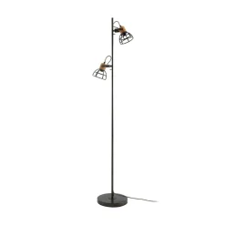 Lucande Arinthea gulvlampe, 2-lys, sort, stål, E14