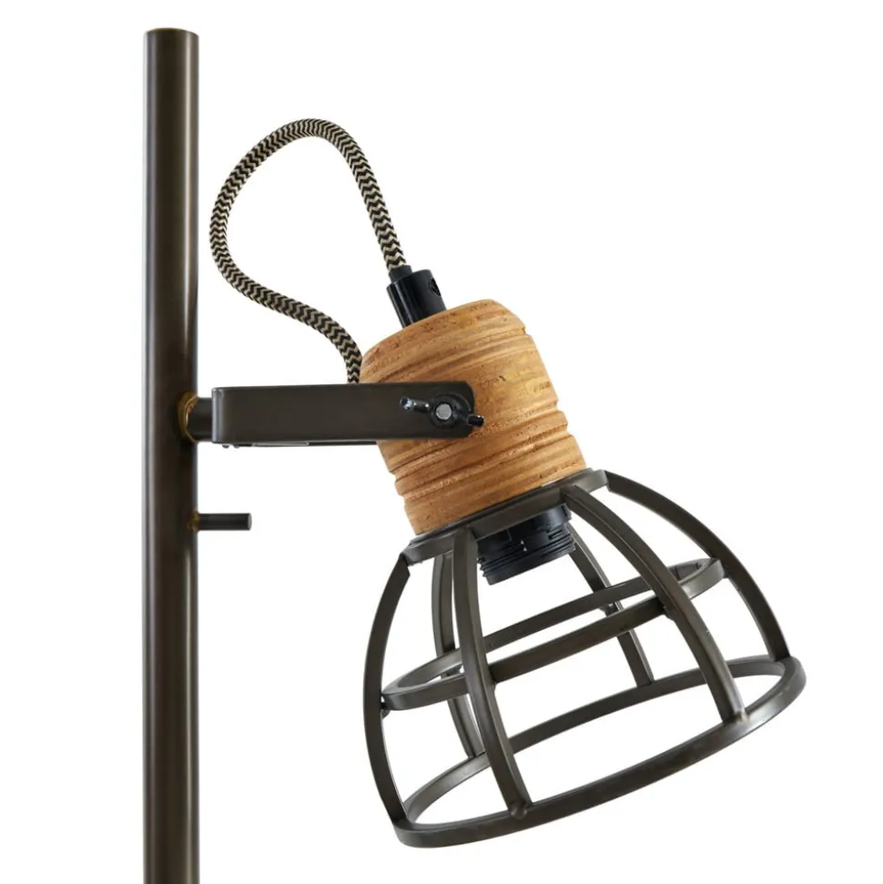 Lucande Arinthea gulvlampe, 2-lys, sort, stål, E14