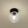 Lucande Badolo loftslampe, sort, glas, Ø 15 cm, IP44