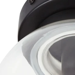 Lucande Badolo loftslampe, sort, glas, Ø 15 cm, IP44