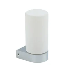Lucande Basolo væglampe til badeværelset, sort, højde 17,2 cm, glas