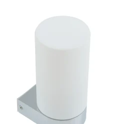 Lucande Basolo væglampe til badeværelset, sort, højde 17,2 cm, glas