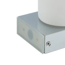 Lucande Basolo væglampe til badeværelset, sort, højde 17,2 cm, glas