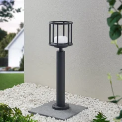 Lucande Berenike 60 cm vejlampe, mørkegrå, metal, GX53