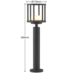 Lucande Berenike 60 cm vejlampe, mørkegrå, metal, GX53