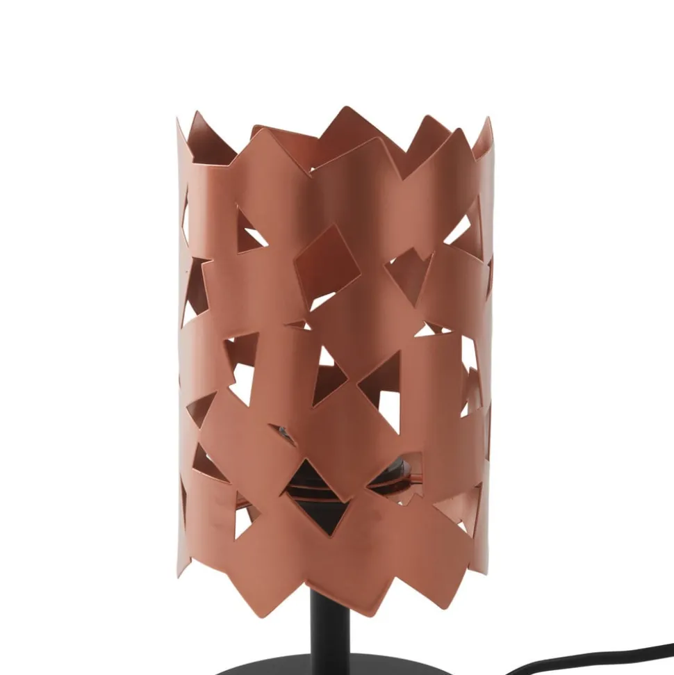 Lucande bordlampe Aeloria, kobber, jern, Ø 12 cm, E27