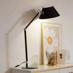 Lucande bordlampe Dansari, sort, metal, justerbar
