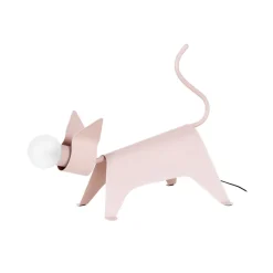 Lucande bordlampe Idalina, kat, pink, jern, 38 cm