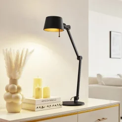 Lucande bordlampe Silka, sort, metal, 93,5 cm høj
