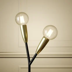 Lucande Carlea bordlampe, 2 lyskilder sort-messing