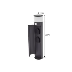 Lucande Corban sokkellampe, grå, sensor, udtag, IP44