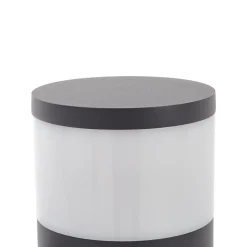 Lucande Corban sokkellampe, grå, sensor, udtag, IP44