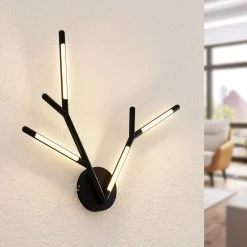 Lucande Cuerno LED-væglampe i sort-hvid