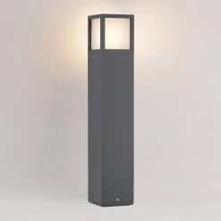 Lucande Dewari vejlampe, E27, 65 cm, mørkegrå, IP54