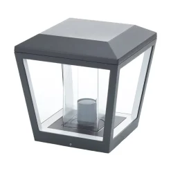 Lucande Dunia sokkellampe, antracit, metal, 24 cm, IP54