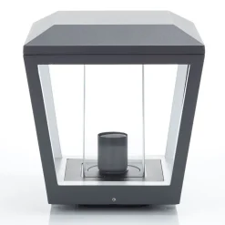 Lucande Dunia sokkellampe, antracit, metal, 24 cm, IP54
