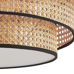 Lucande Elowen loftlampe, Ø 56 cm, rattan, bambus