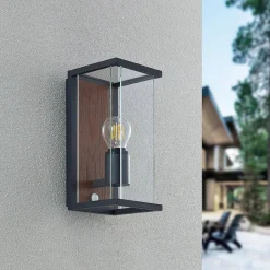Lucande Elwin væglampe, 1 lyskilde, sensor
