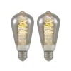 Lucande E27-pære ST64 4W 918 dæmpes titan, 2 stk