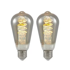Lucande E27-pære ST64 4W 918 dæmpes titan, 2 stk