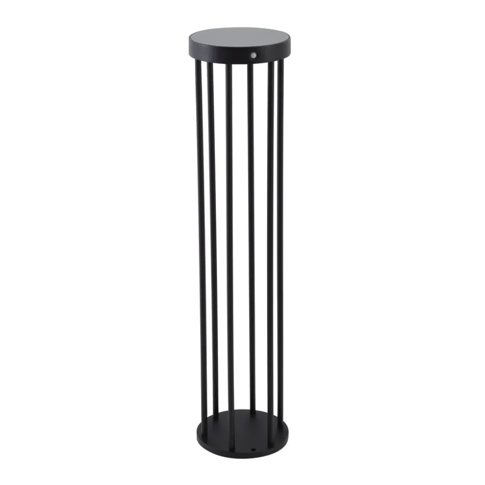 Lucande Evelis LED-vejlampe, sort, aluminium, sensor