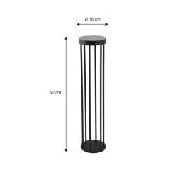 Lucande Evelis LED-vejlampe, sort, aluminium, sensor