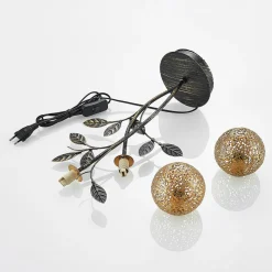 Lucande Evory bordlampe, 48 cm, 2 lyskilder, sort/guld, G9
