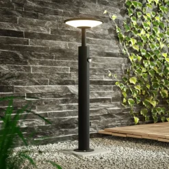 Lucande Fenia LED-vejlampe, 60 cm, sensor, IP54, antracit
