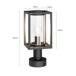 Lucande Ferda sokkellampe, 37 cm, antracit, IP44