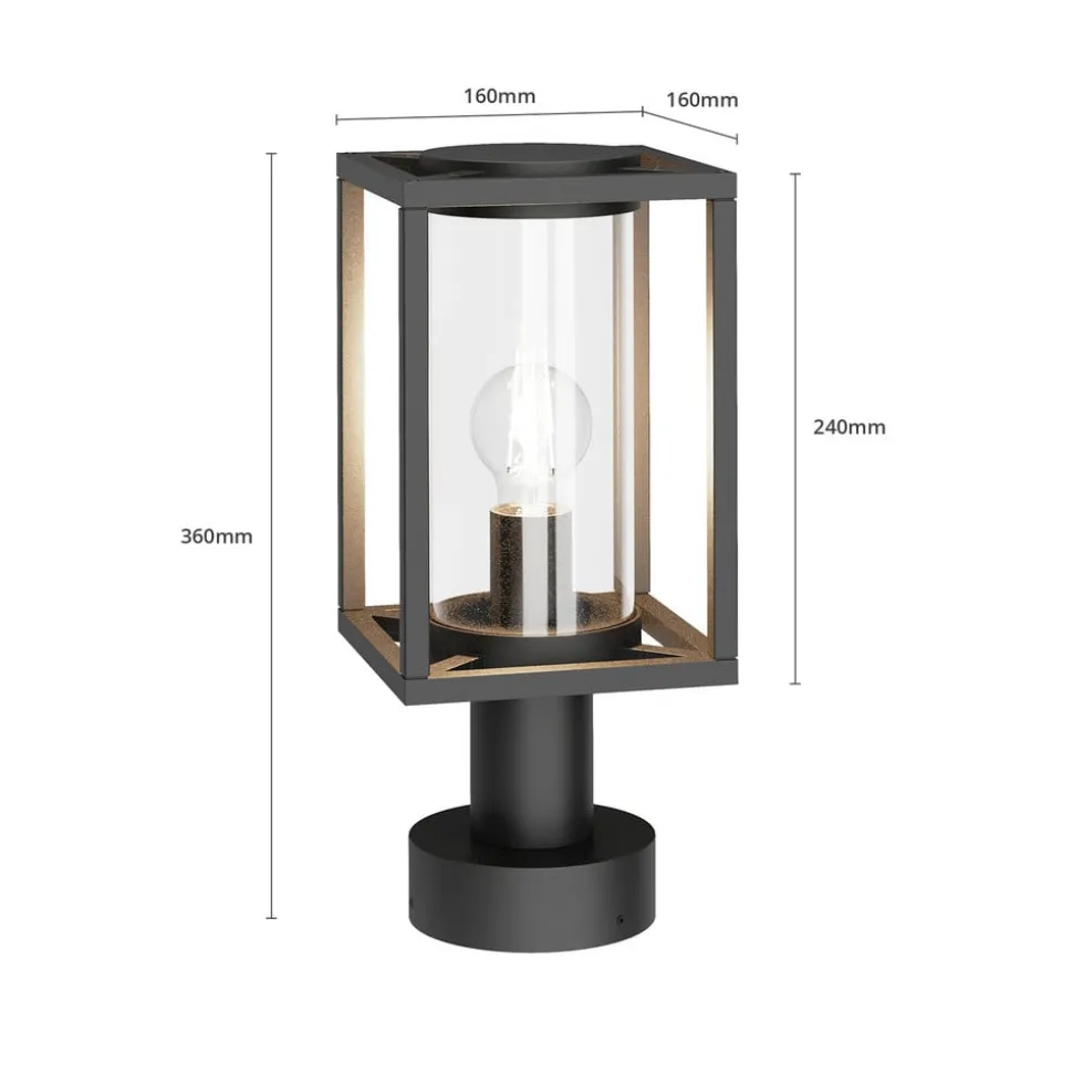 Lucande Ferda sokkellampe, 37 cm, antracit, IP44