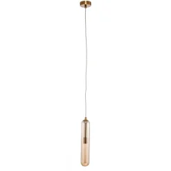 Lucande Freylin pendel, 1-lys, rav, glas, 6 cm