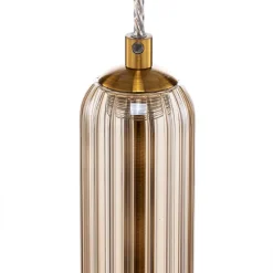 Lucande Freylin pendel, 1-lys, rav, glas, 6 cm