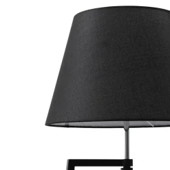 Lucande gulvlampe Amona, sort, tekstil, 150 cm, trefod