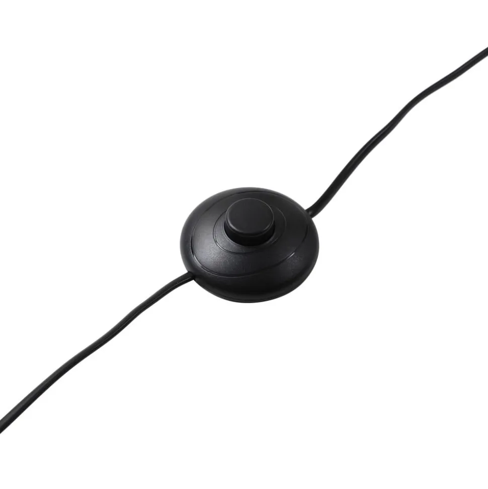 Lucande gulvlampe Amona, sort, tekstil, 150 cm, trefod