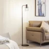 Lucande gulvlampe Eirian, sort, glas, 150 cm høj, E27