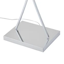 Lucande gulvlampe Evaine, krom/hvid, metal, 157 cm, E27