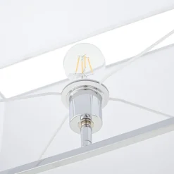 Lucande gulvlampe Evaine, krom/hvid, metal, 157 cm, E27