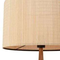 Lucande gulvlampe Fabrena, naturfarvet, bambus, højde 138 cm