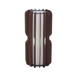 Lucande gulvlampe Juneta, 75 cm, brun, træ, tekstil