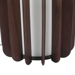 Lucande gulvlampe Juneta, 75 cm, brun, træ, tekstil