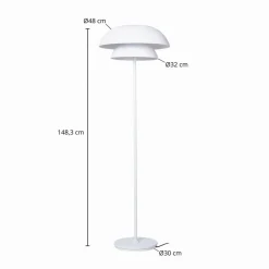 Lucande gulvlampe Kellina, 151 cm, hvid, metal, E27