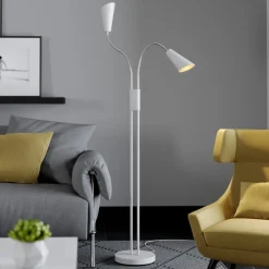 Lucande gulvlampe Medira, hvid, 2 lyskilder, justerbar, GU10