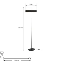 Lucande gulvlampe Nysira, grå metallic, 2 lyskilder