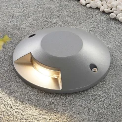 Lucande gulv-spotlight med LED Jeffrey, sølv, 1 lysudgang