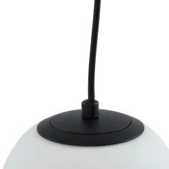 Lucande hængelampe Bidolo, sort, glas, Ø 15 cm, IP44